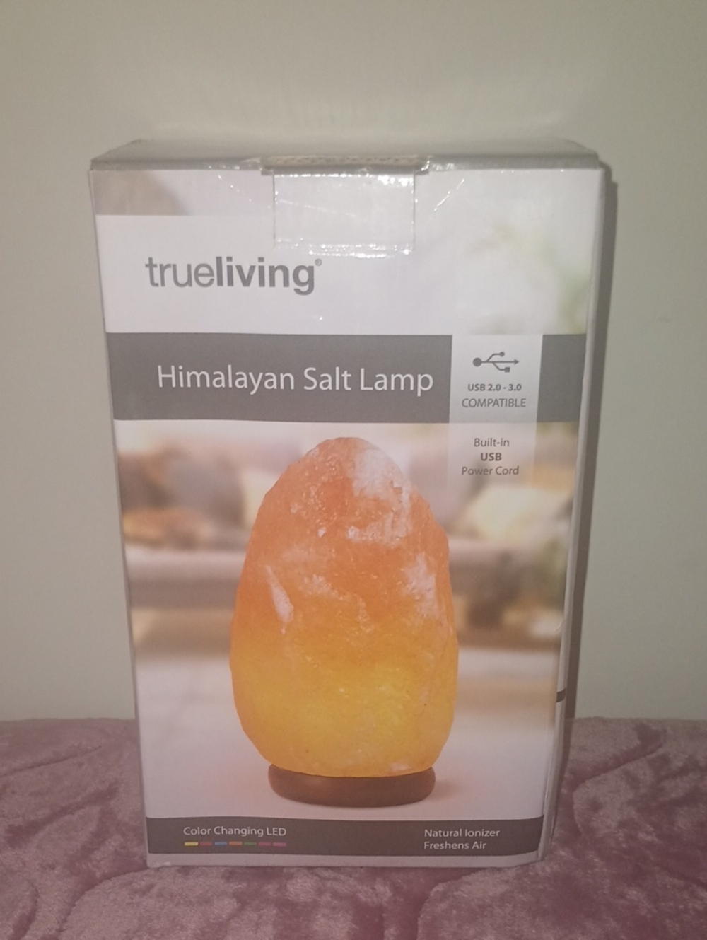 TrueLiving Himalayan Salt Lamp - Orange Glow Color-Changing LED